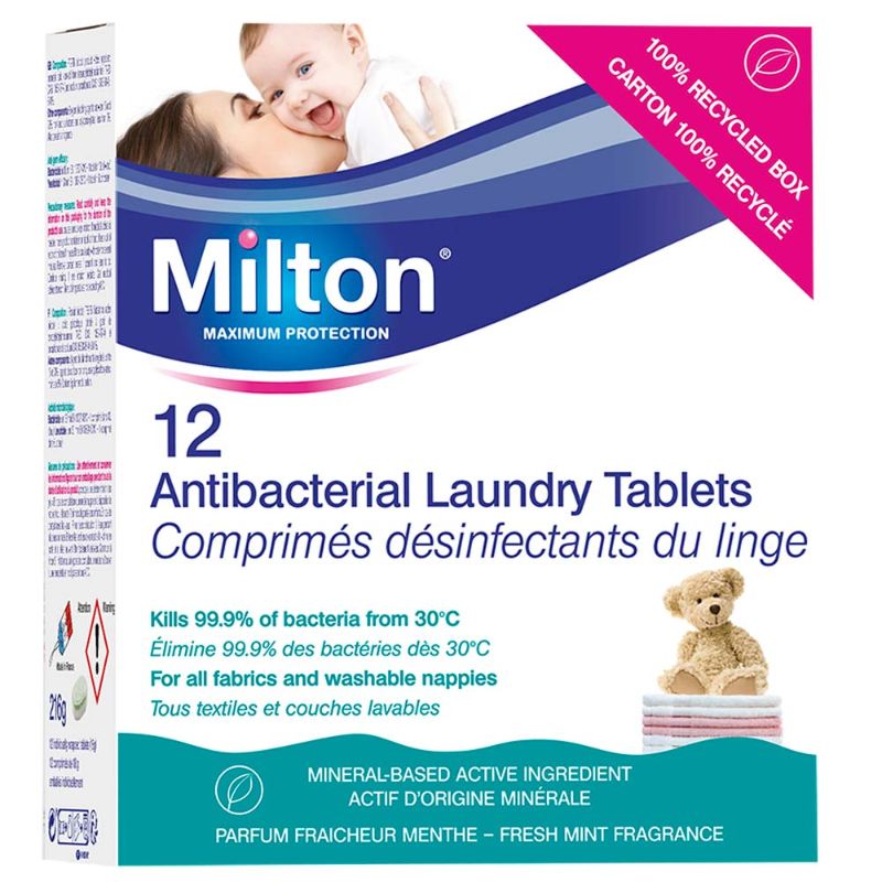 Milton Antibacterial Laundry Tablets - 12 Pieces White