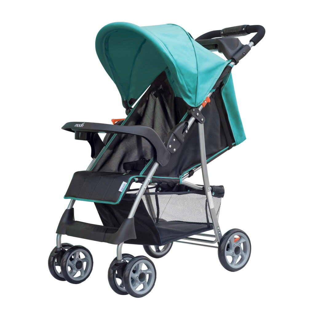 MoonTrek - One Fold Stroller -Sea Blue/Black Age- Newborn & Above