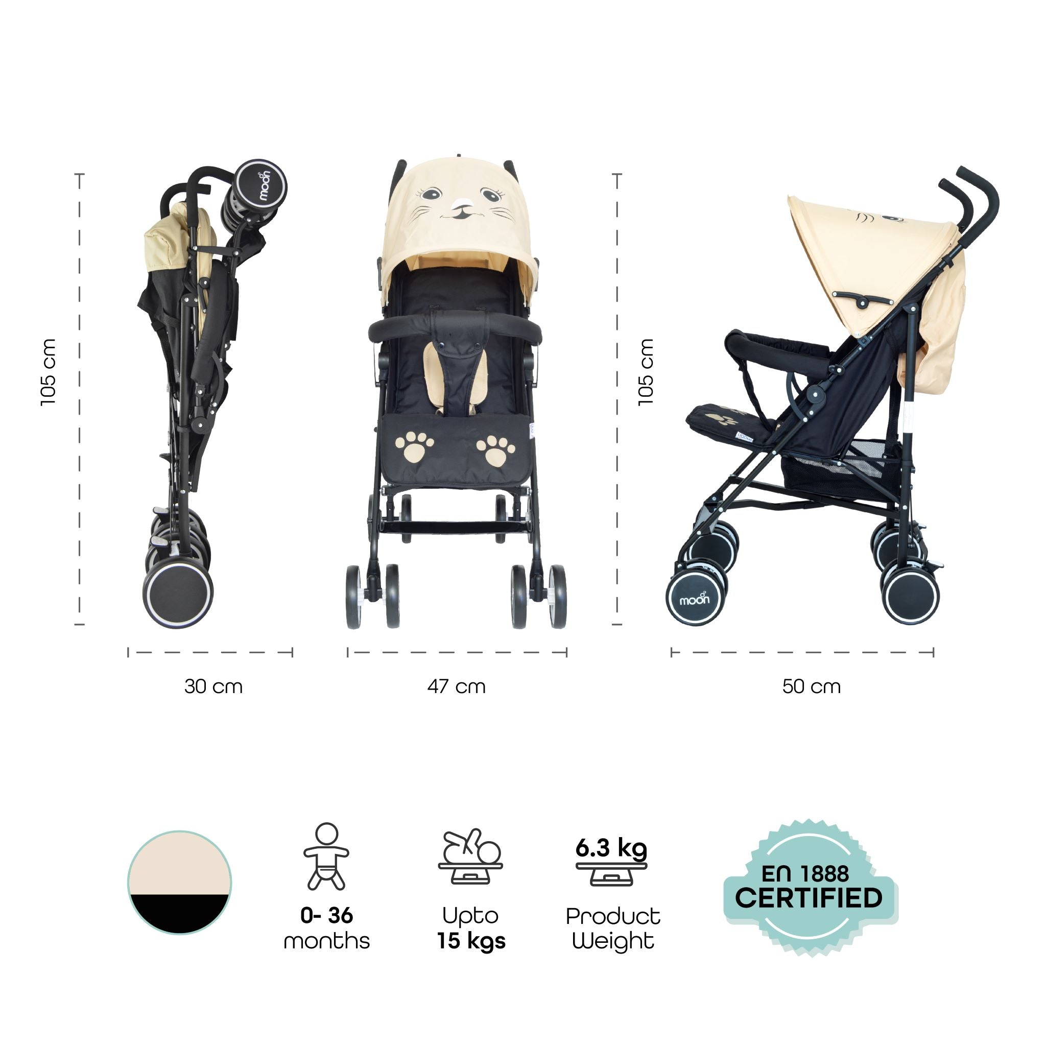 Moon Safari Stroller Character Cat Multicolor Age-Newborn