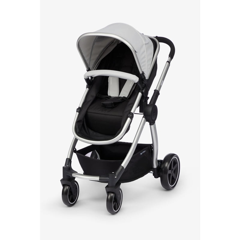 Mothercare Journey 4 Wheel Pushchair Stroller Glacier Grey Age- Newborn & Above (Holds upto 15 kgs)