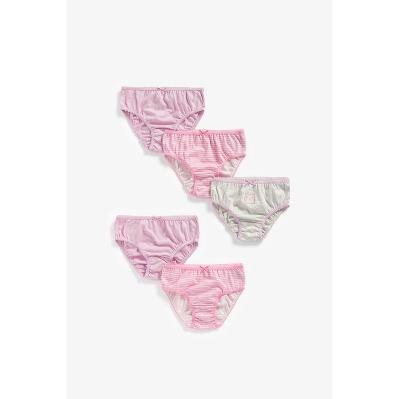 Mothercare Cat Briefs - 5 Pack Pink Girl