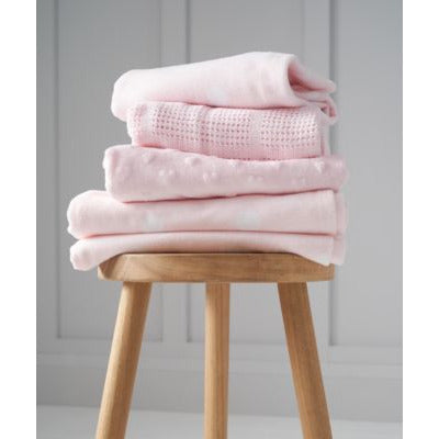 Mothercare Essential Cot Polka Dots Fleece Blanket Pink Age Newborn Above Peekaboo