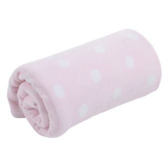 Mothercare Essential Cot Polka Dots Fleece Blanket Pink Age- Newborn & Above