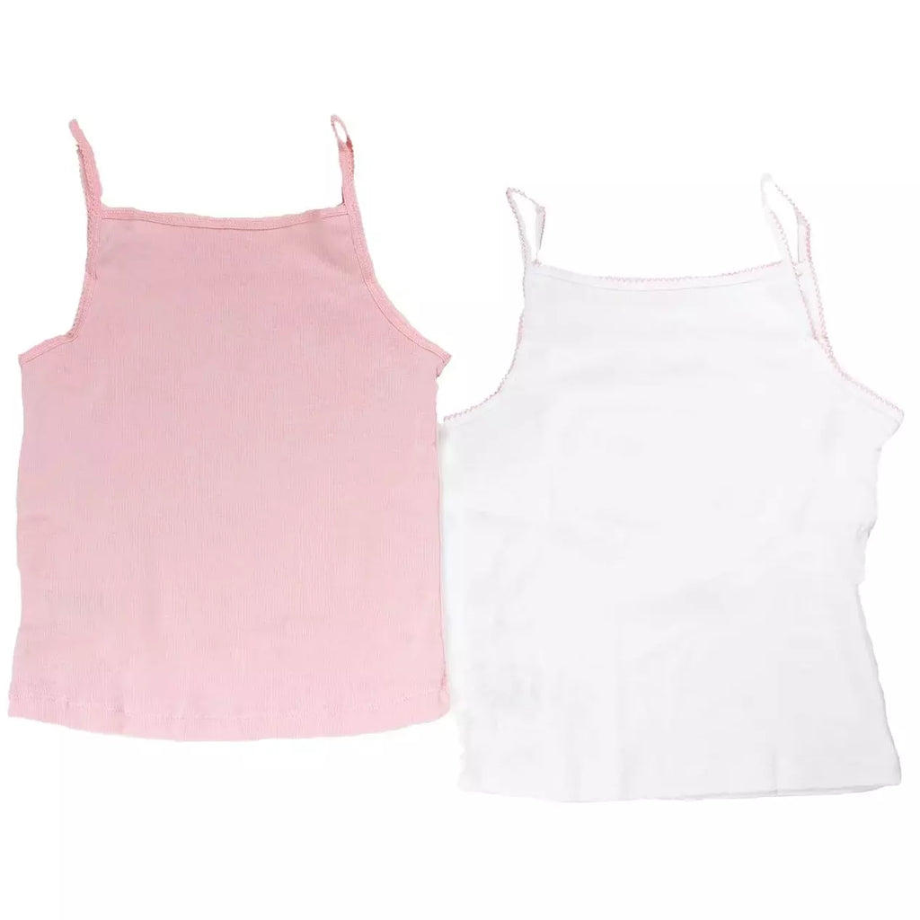 Mothercare Girls Vest Pink/White D248 Age- 2 Years to 8 Years