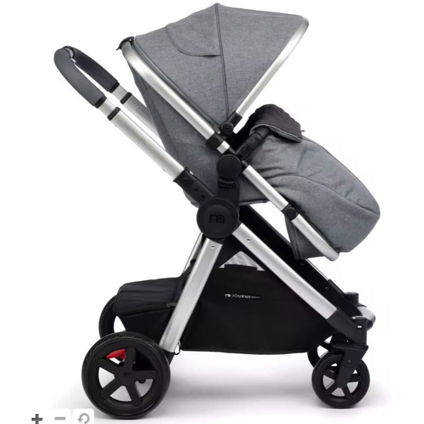 Mothercare Journey 4 Wheel Pushchair Stroller Ash Grey Age Newborn to 3 Years Peekaboo