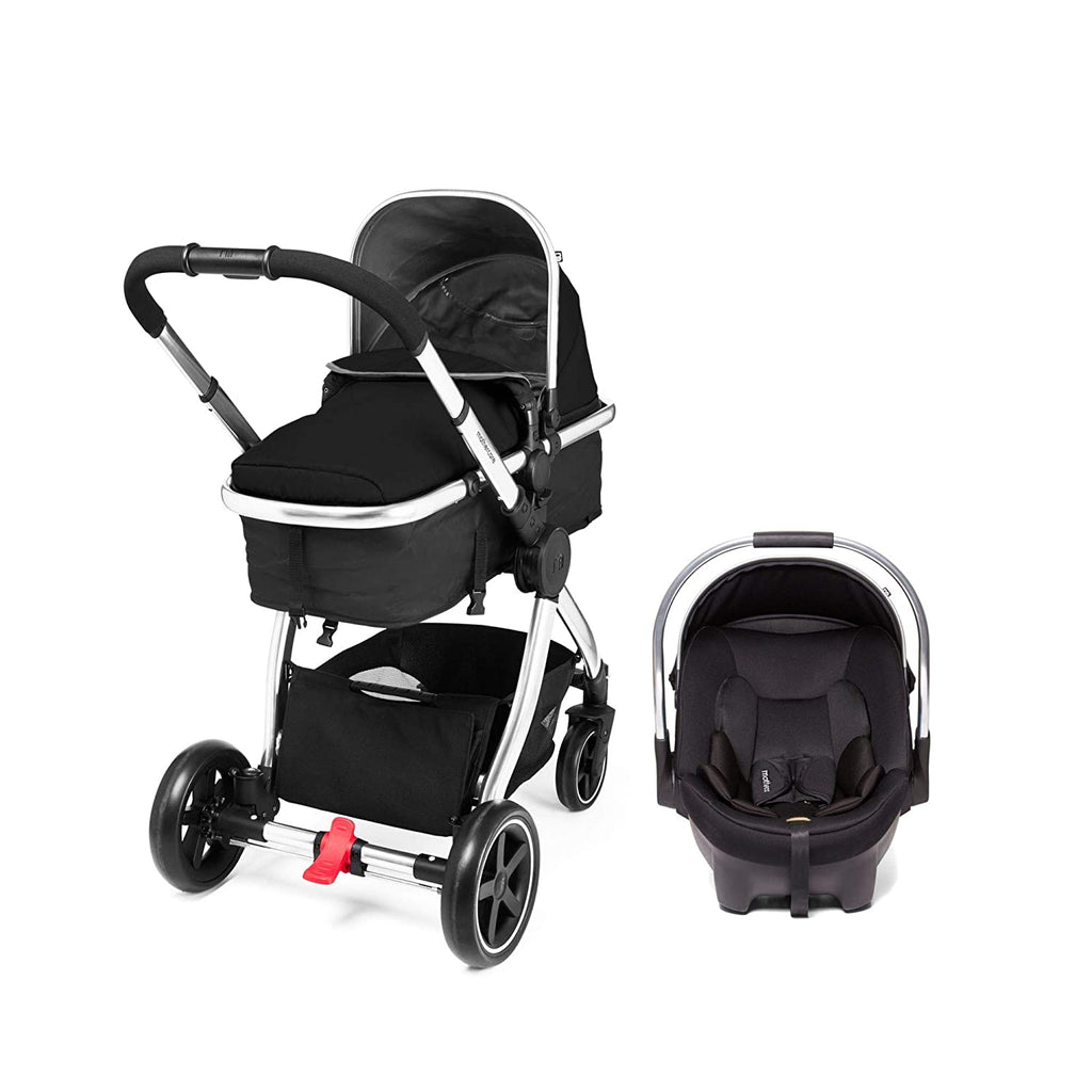 Mothercare Journey 4 Wheel Pushchair Stroller Chrome/Black Age- Newborn & Above (Holds upto 15 kgs)