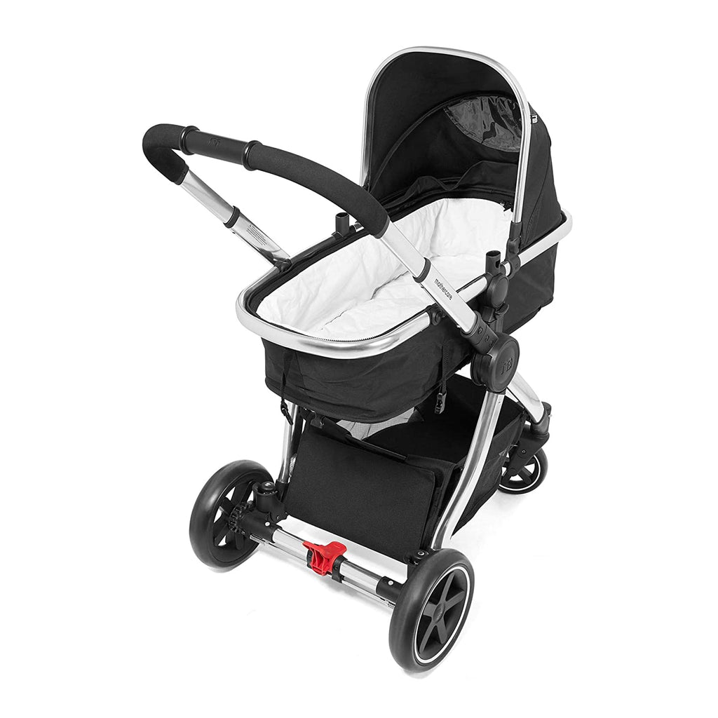 Mothercare Journey 4 Wheel Pushchair Stroller Chrome/Black Age- Newborn & Above (Holds upto 15 kgs)
