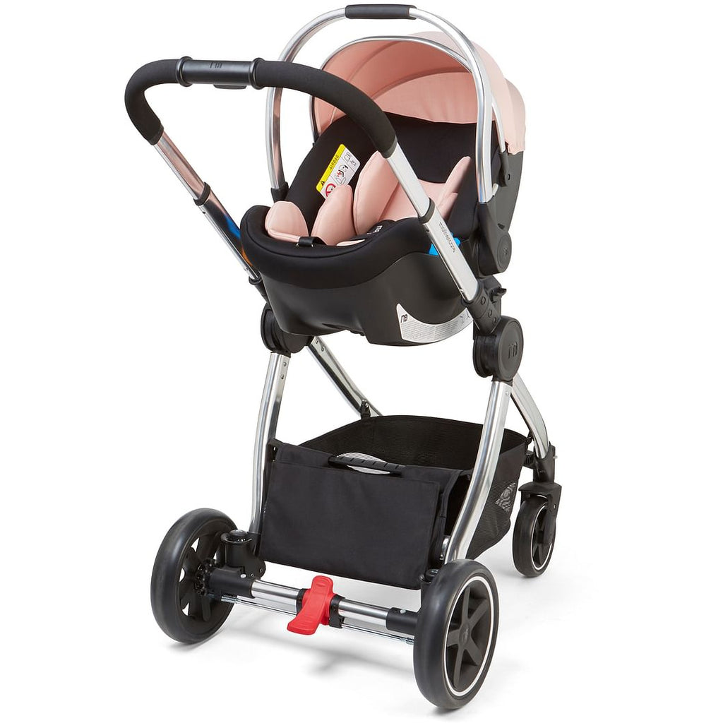 Mothercare Journey 4 Wheel Pushchair Stroller Chrome/Blush Age- Newborn & Above (Holds upto 15 kgs)
