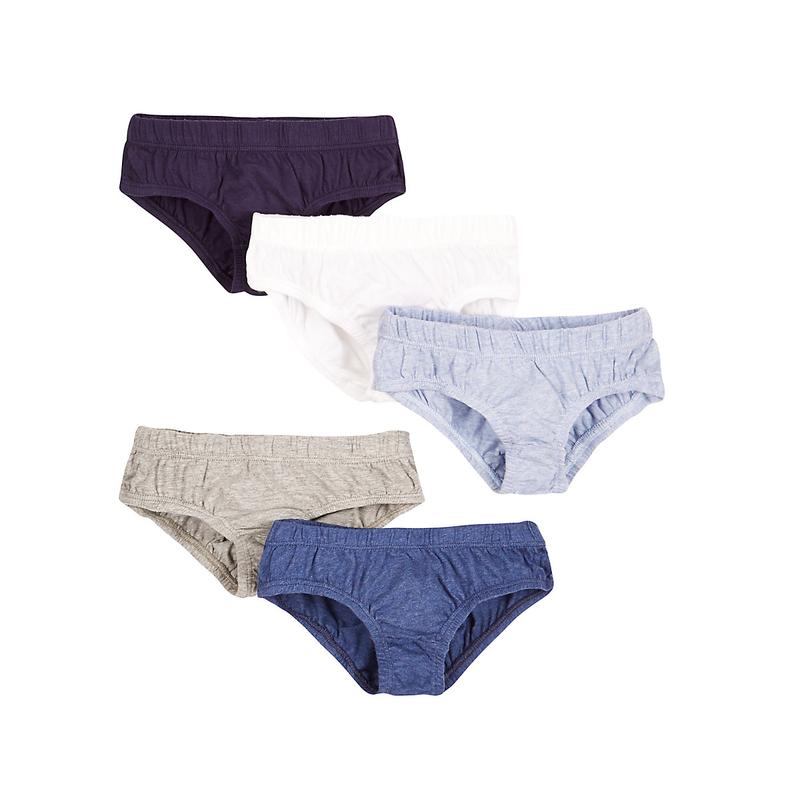 Mothercare Marl Briefs - 5 Pack Navy/Blue/Grey/White Boy