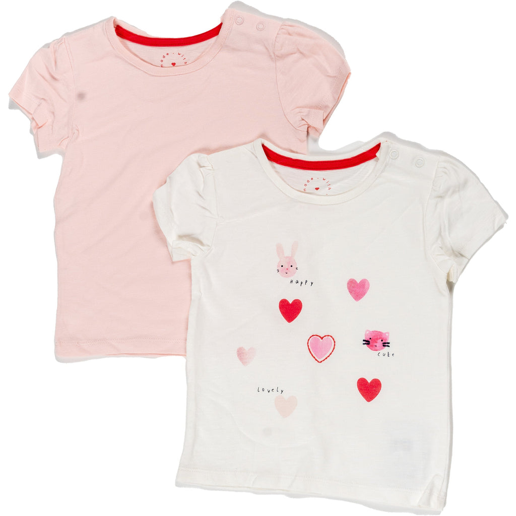Mothercare Pink Purfect Tshirt Set of 2 A500 Age- 9 Months to 24 Months