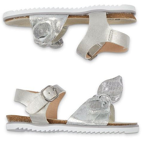 Mothercare Sparkly Bow Footbed Sandals Silver Age- 18 Months to 8 Years
