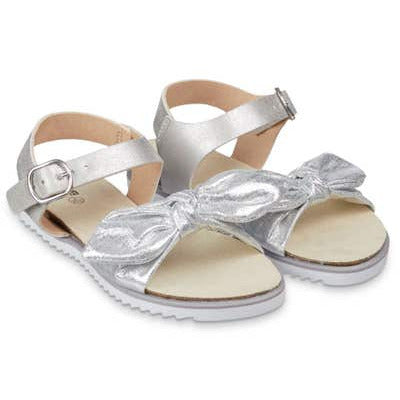 Mothercare Sparkly Bow Footbed Sandals Silver Age- 18 Months to 8 Years