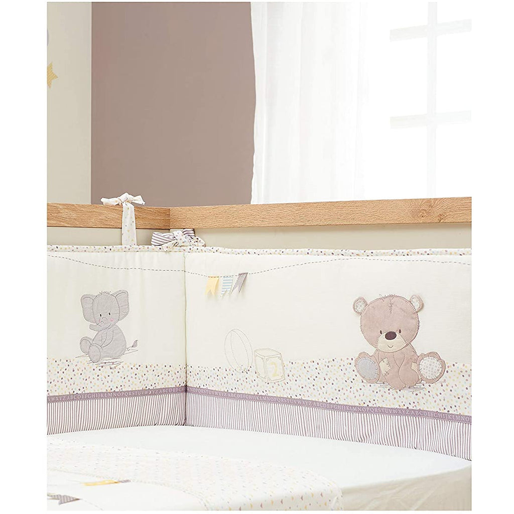 Mothercare Teddy Toy Box Long Cot Bumper Beige Age- Newborn & Above