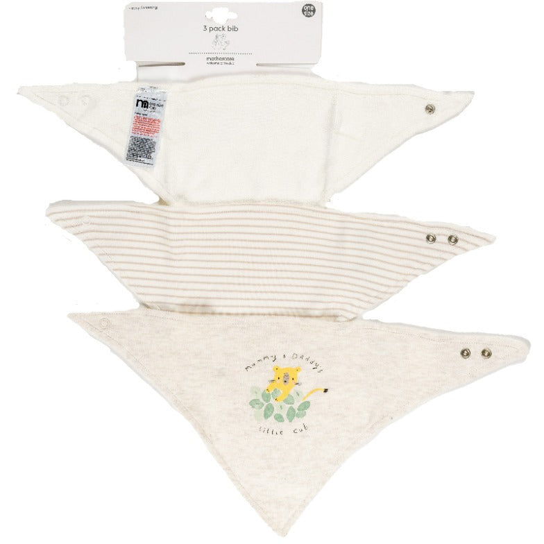 Mothercare Toddler Bibs Pack of 3 Multicolor Age- 6 Months & Above"