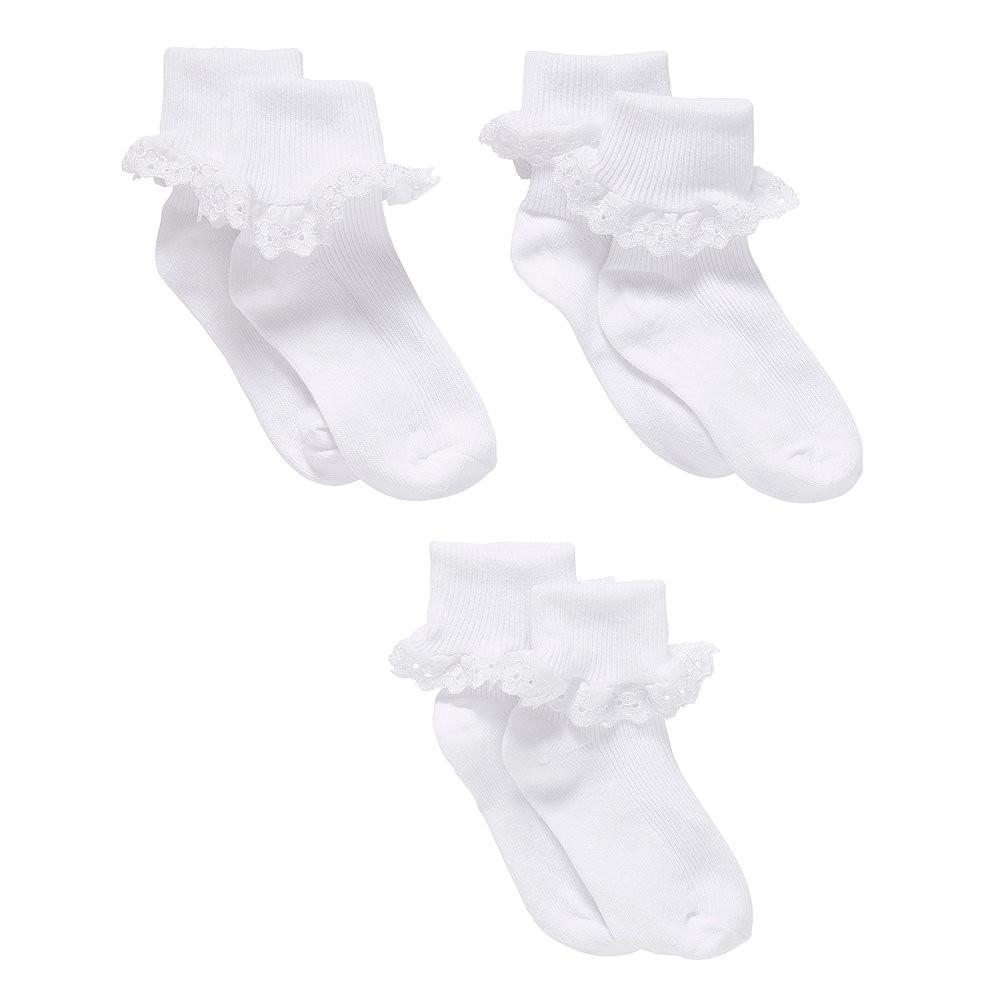 Mothercare White Lace Tot Socks - 3 Pack White Girl