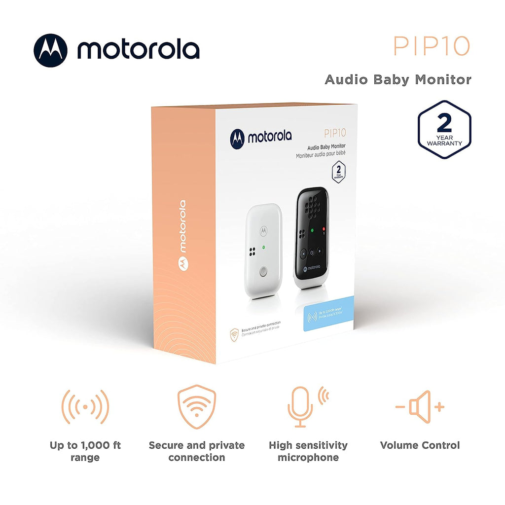 Motorola   PIP10 Audio Baby Monitor White/Black Age Newborn & Above