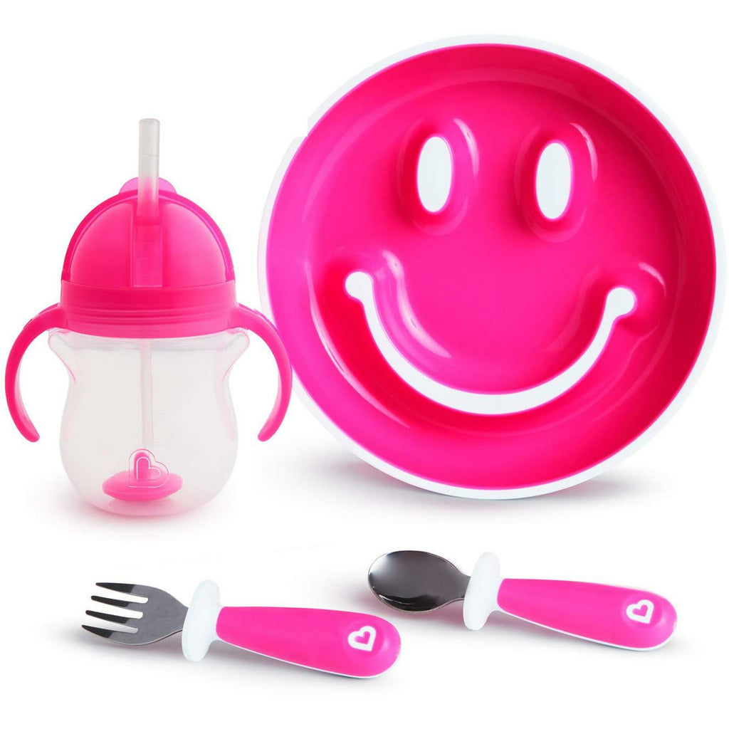 Munchkin - Be Happy Toddler Dining Set - Pink Age 18M+