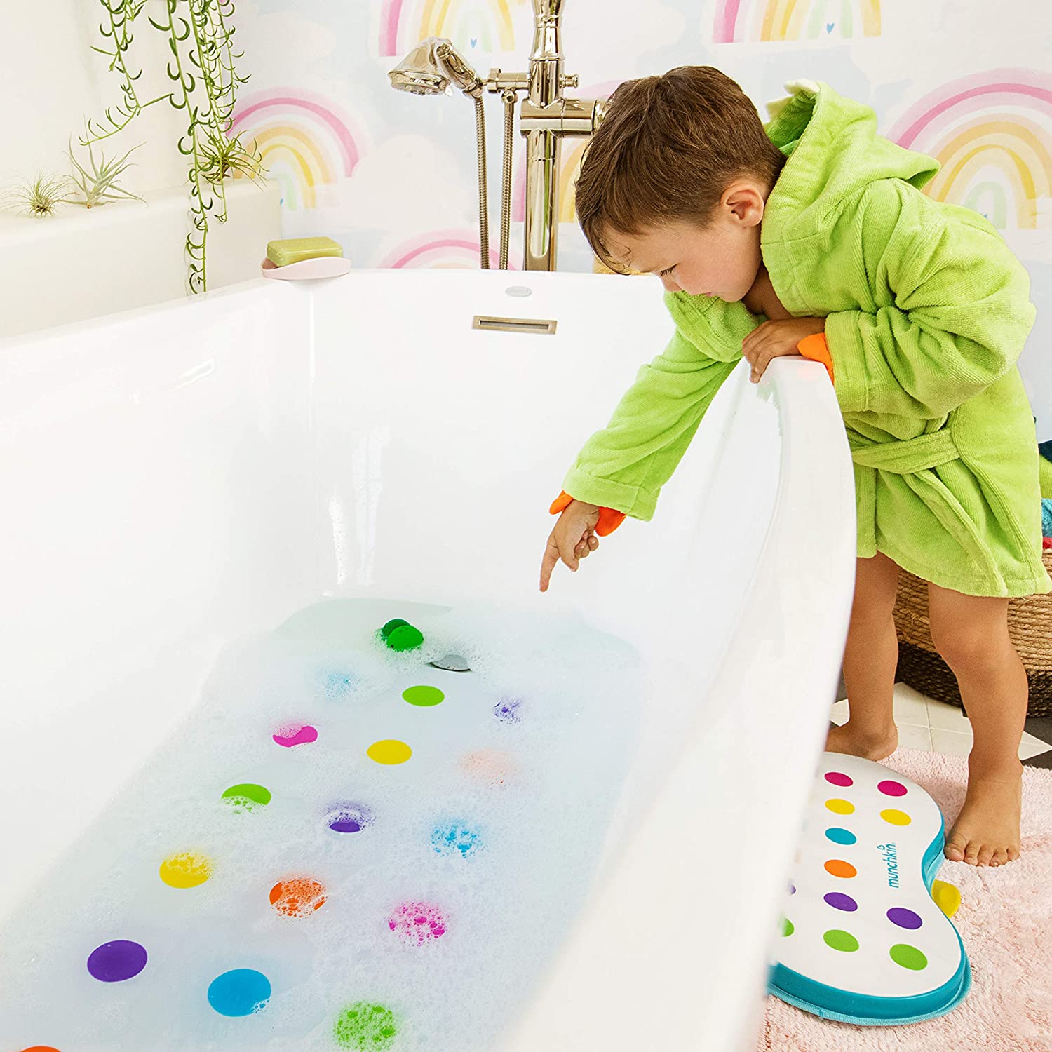Munchkin Bath Mat Dots Multicolor AgeNewborn & Above Peekaboo