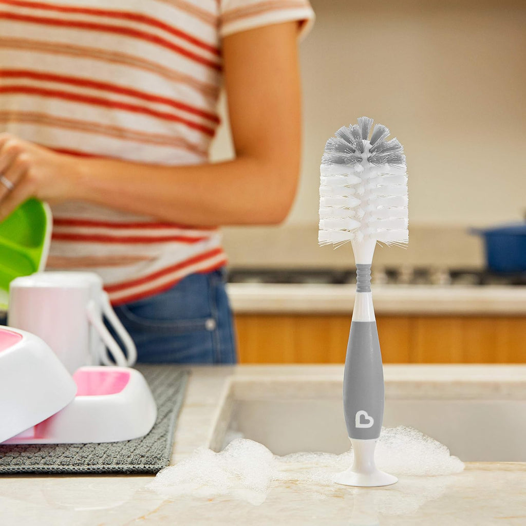 Munchkin Bristle Bottle Cleaning  Brush  Grey Age- Newborn & Above