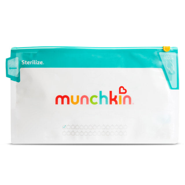 Munchkin Cool Touch Microwave Steriliser Bags Pack of 6 White/Blue Age- Newborn & Above