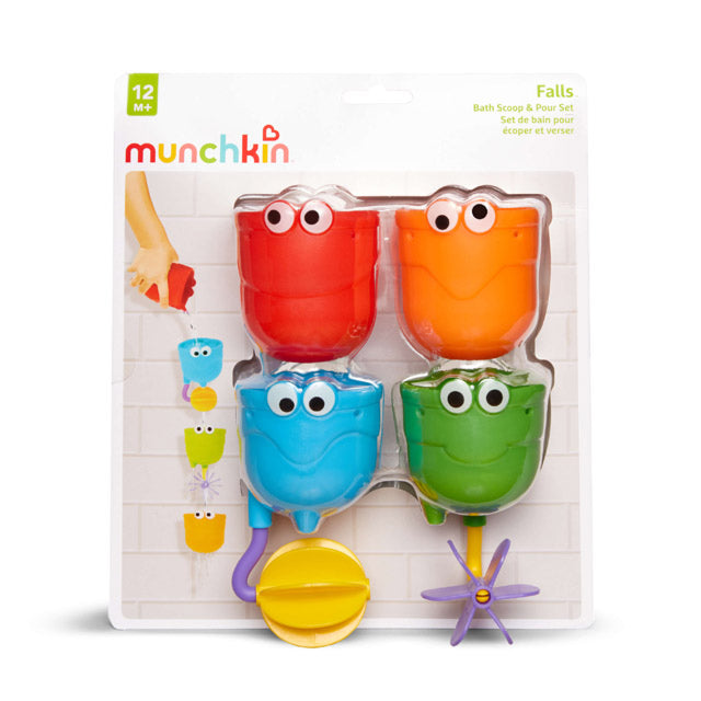 Munchkin Falls Bath Scoop and Pour Cup Set with Suction Multicolor Age- 12 Months & Above
