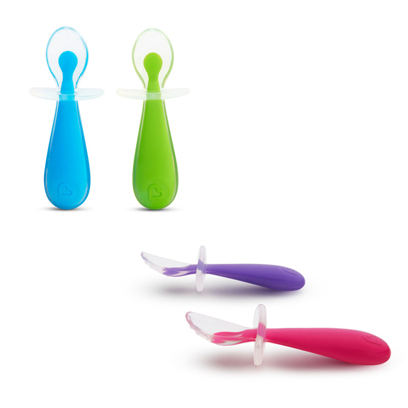 Munchkin Gentle Scoop Silicone Training Spoons Pack of 2 Multicolor Age-6 Months & Above