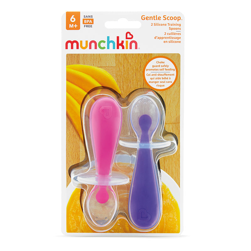 Munchkin Gentle Scoop Silicone Training Spoons Pack of 2 Multicolor Age-6 Months & Above