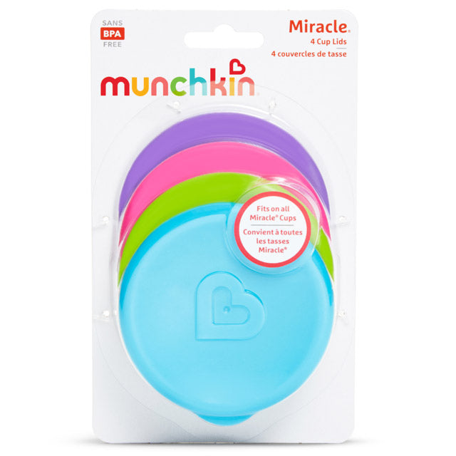 Munchkin Miracle 360 Cup Lids Pack of 4 Multicolor Age- 12 Months & Above
