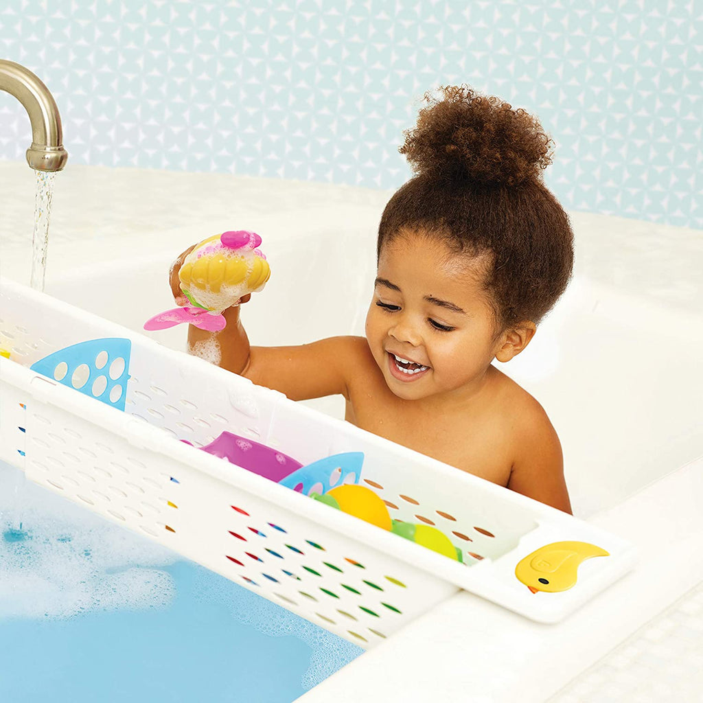 Munchkin Secure Grip Bath Caddy Basket White/ Blue Age- Newborn & Above