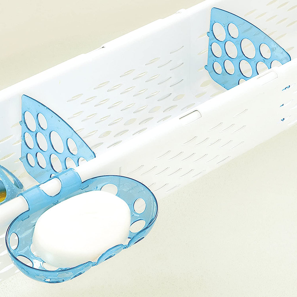 Munchkin Secure Grip Bath Caddy Basket White/ Blue Age- Newborn & Above