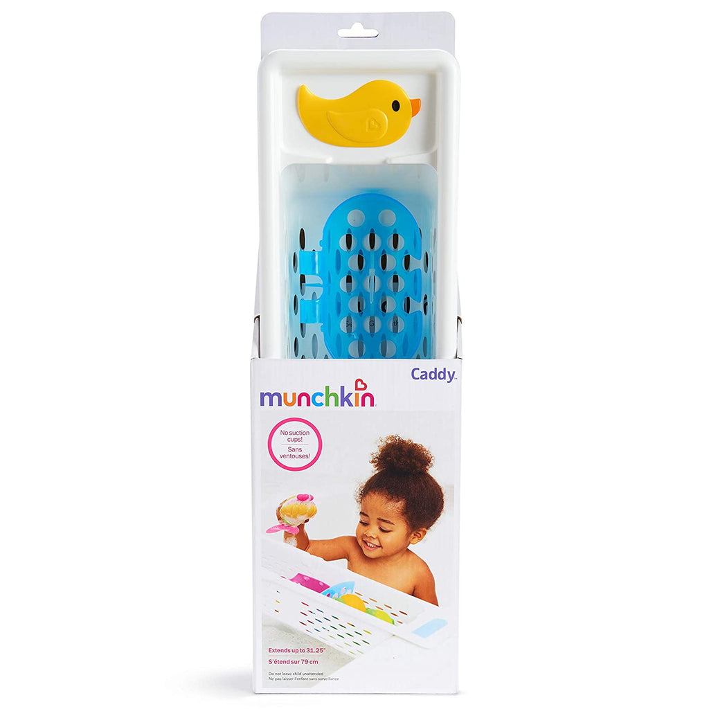 Munchkin Secure Grip Bath Caddy Basket White/ Blue Age- Newborn & Above