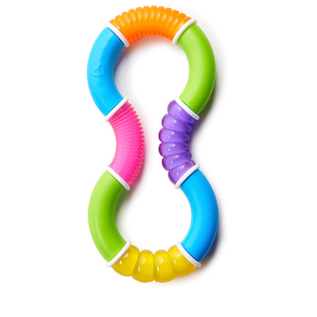 Munchkin Twisty Figure 8 Baby Teether Ring & Sensory Toy Multicolor Age- 6 Months & Above