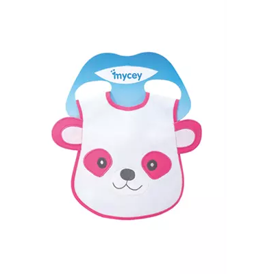 Mycey Animal Shaped Leakproof Bib – Pink Bear