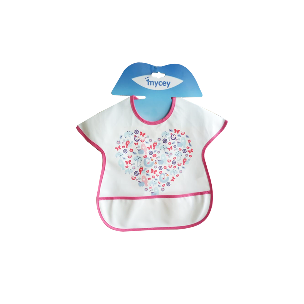 Mycey Large Stain Resistant Bib with Pocket Magenta Pink