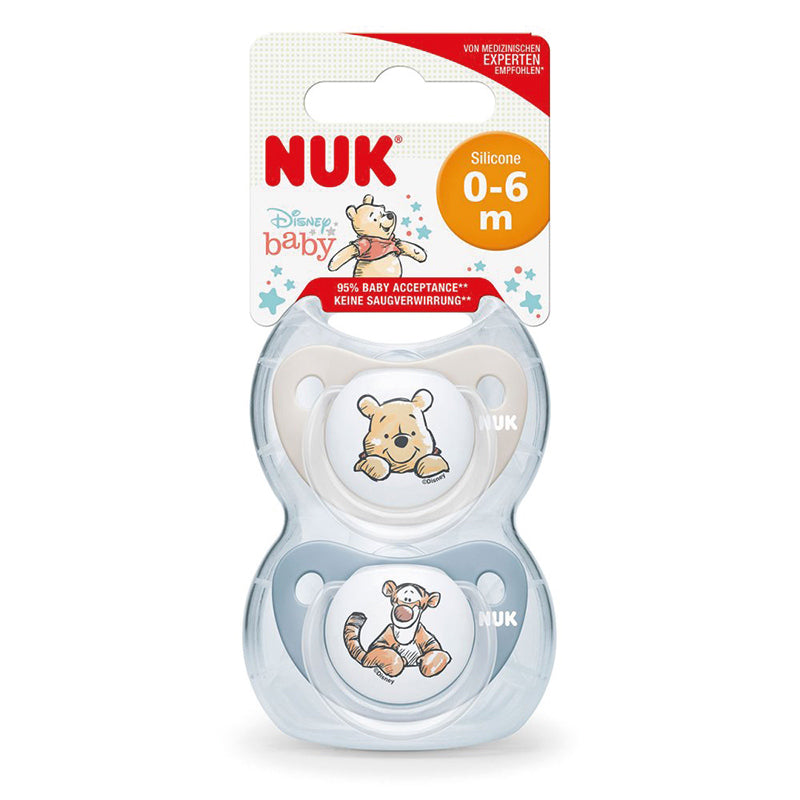 NUK Disney Winnie The Pooh Soother Boy Pack of 2 Multicolor Age-0-6 Months