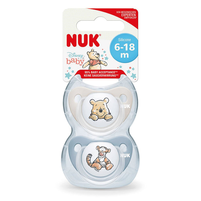 NUK Disney Winnie The Pooh Soother Boy Pack of 2 Multicolor Age-6-18 Months