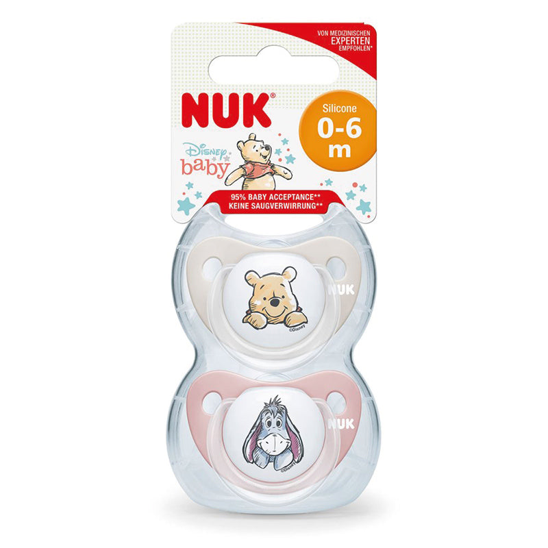 NUK Disney Winnie The Pooh Soother Girl Pack of 2 Multicolor Age-0-6 Months