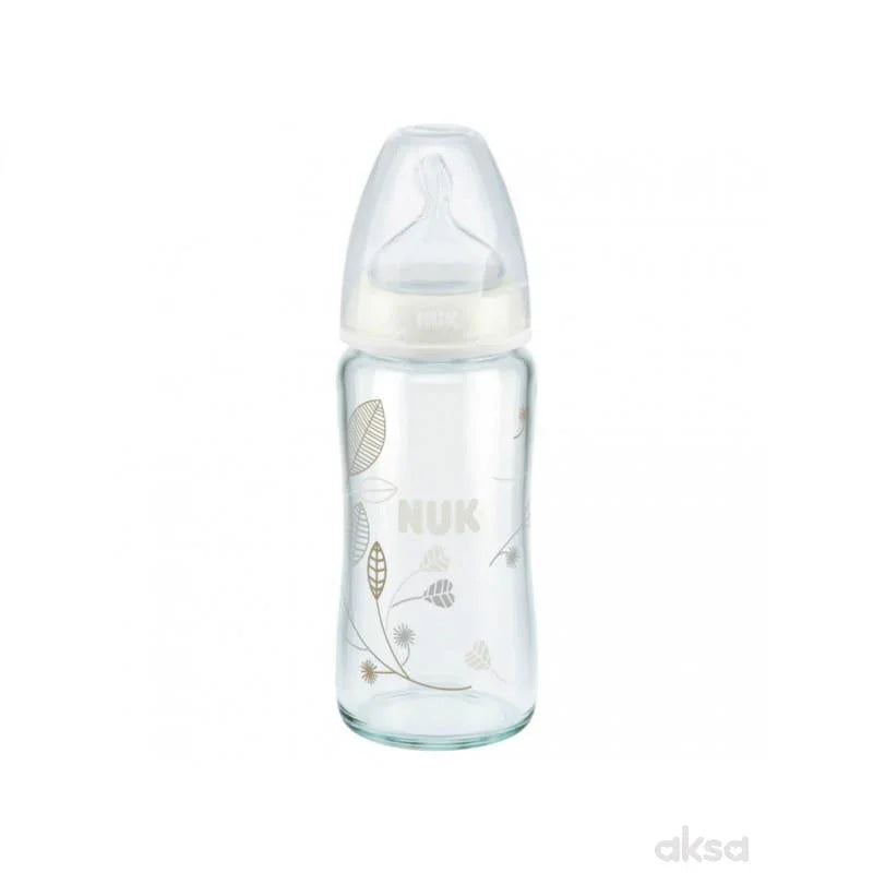 NUK First Choice Glass Baby Bottle Assorted 240ml Age- Newborn & Above