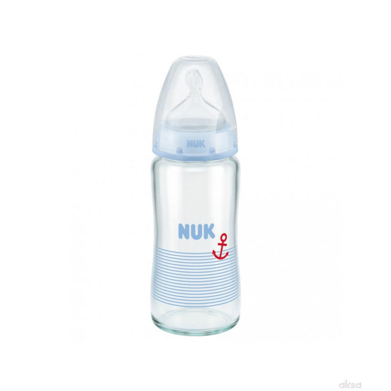 NUK First Choice Glass Baby Bottle Assorted 240ml Age- Newborn & Above