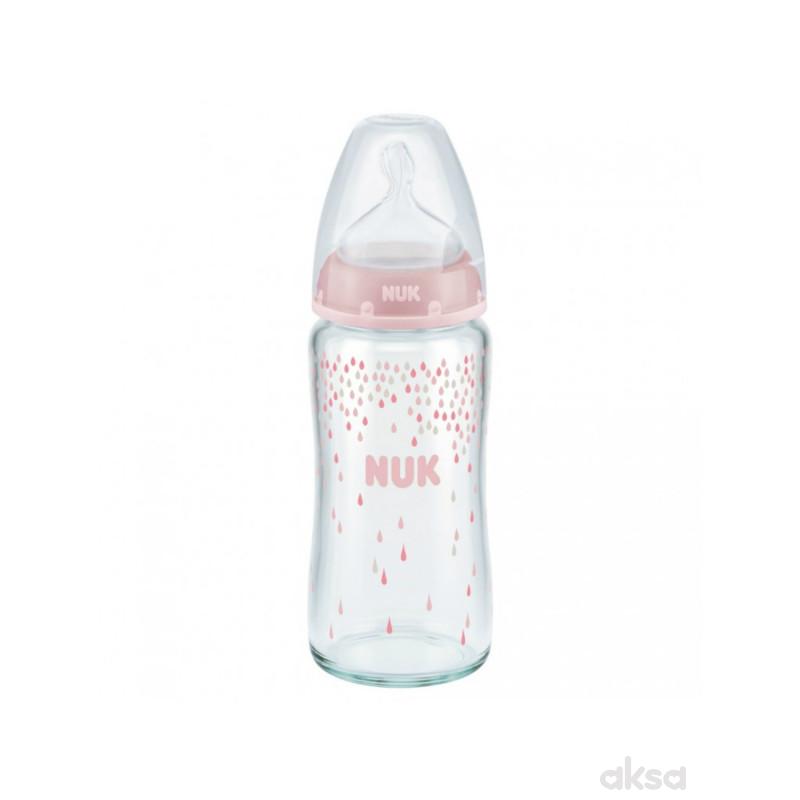 NUK First Choice Glass Baby Bottle Assorted 240ml Age- Newborn & Above