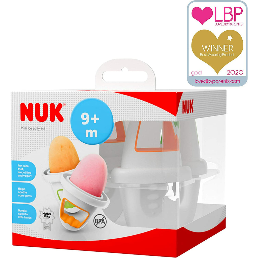 NUK Mini Ice Lolly Moulds Multicolor Pack of 4 Age- 9 Months & Above