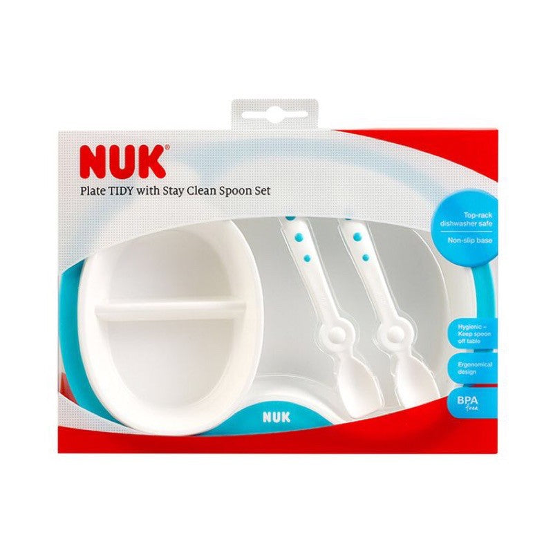 NUK Plate Tidy With Stay Clean Spoon Set