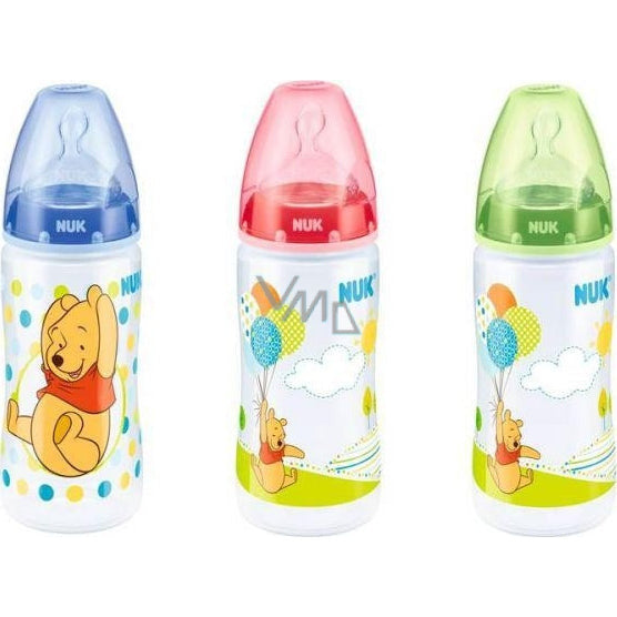 NUK Winnie The Pooh First Choice Silicone Bottle Assorted 300ml Age- Newborn & Above