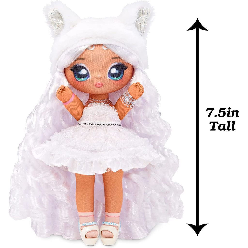 Na! Na! Na! Surprise Sweetest Gems April Sparkles Fashion Doll Diamond Birthstone Inspired with White Hair, Ruffle Satin Dress & Brush Multicolor Age- 3 Years & Above