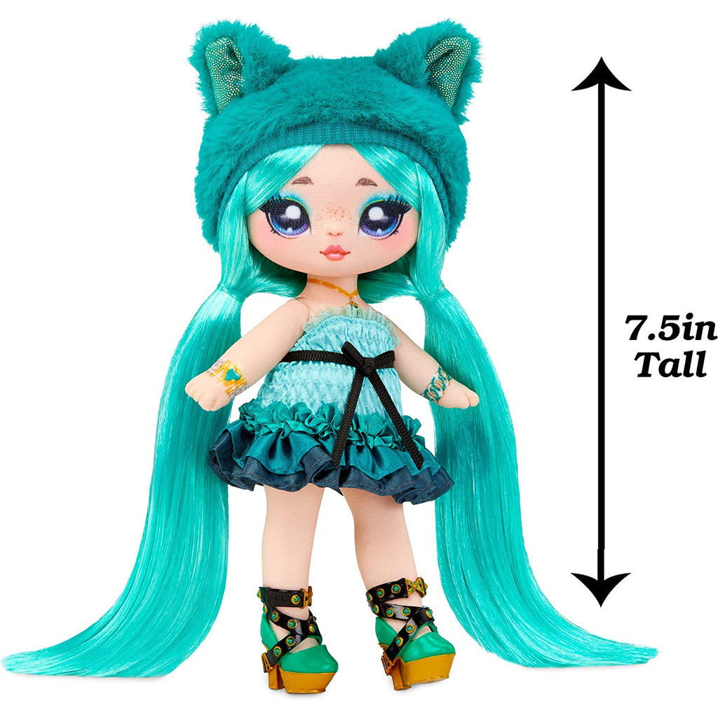 Na! Na! Na! Surprise Sweetest Gems Emery Moss 7.5" Fashion Doll Emerald Birthstone Inspired with Teal Hair, Smocked Satin Dress & Brush  Multicolor Age- 3 Years & Above