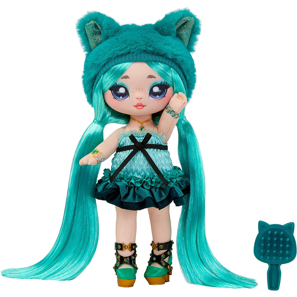 Na! Na! Na! Surprise Sweetest Gems Emery Moss 7.5" Fashion Doll Emerald Birthstone Inspired with Teal Hair, Smocked Satin Dress & Brush  Multicolor Age- 3 Years & Above