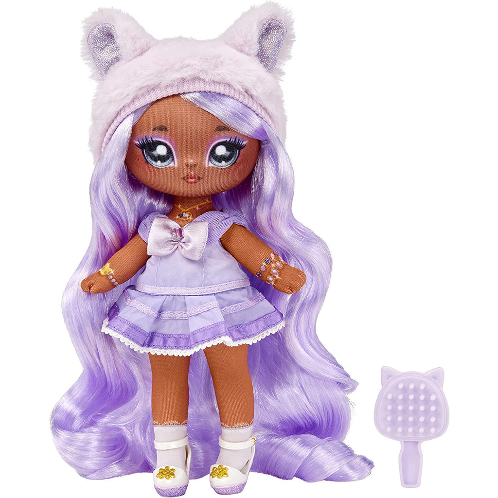 Na! Na! Na! Surprise Sweetest Gems Juno Summers 7.5" Fashion Doll Light Amethyst Birthstone Inspired with Lavender Hair, Purple Dress & Brush  Multicolor Age- 3 Years & Above