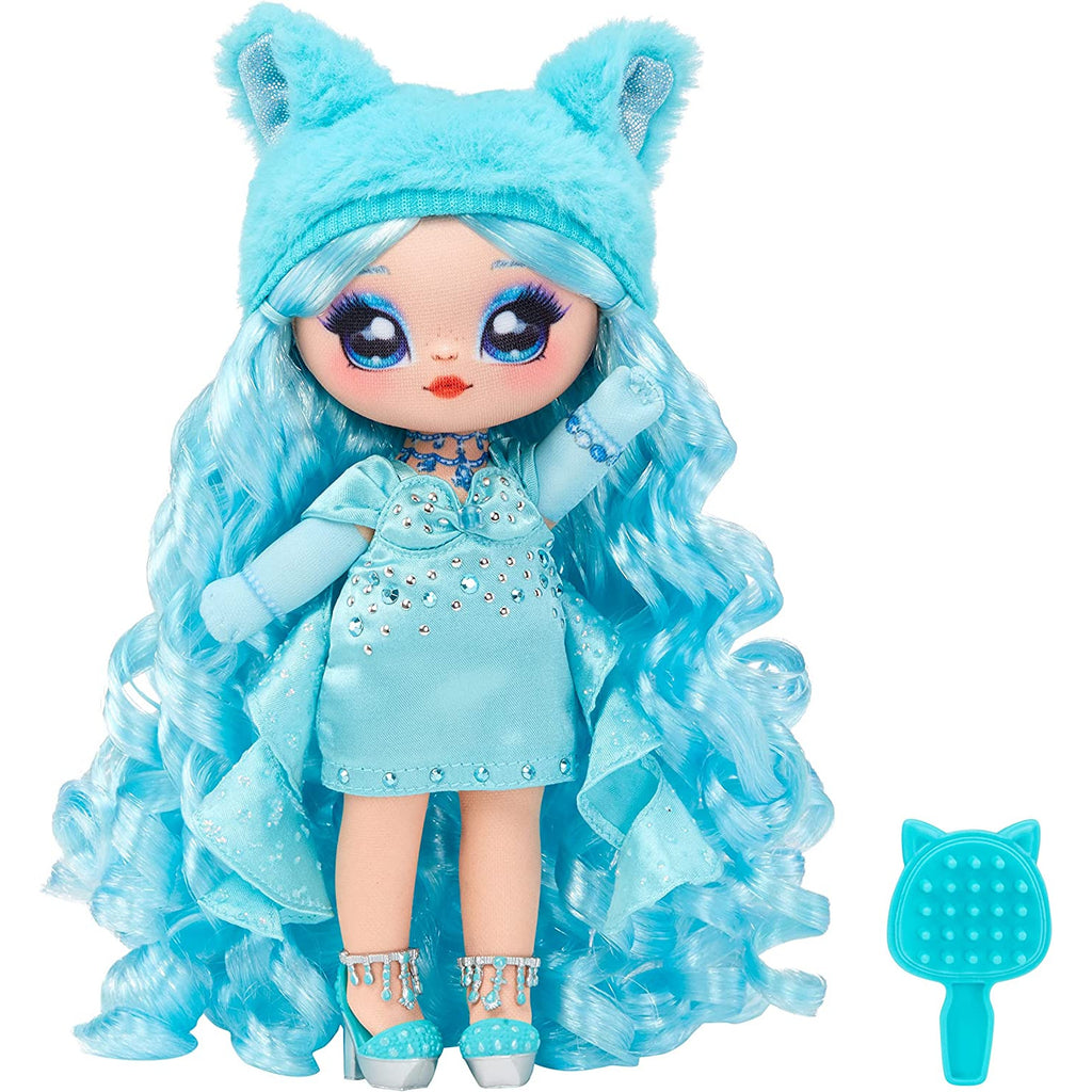 Na! Na! Na! Surprise Sweetest Gems Marina Tealstone 7.5" Fashion Doll Aquamarine Birthstone Inspired with Blue Hair, Charmeuse Dress & Brush Multicolor Age- 3 Years & Above