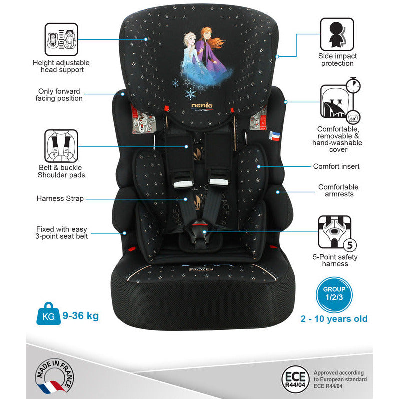 Nania Beline Carseat For Group 1 2 3 Frozen Royal Courage Age 2