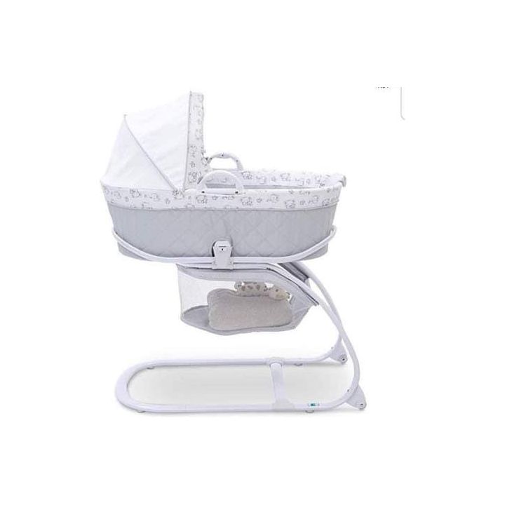 Nglatoo Keep Me Near Bassinet Moses Basket with Stand Grey White Age Newborn Above Holds upto 15 Kgs Peekaboo